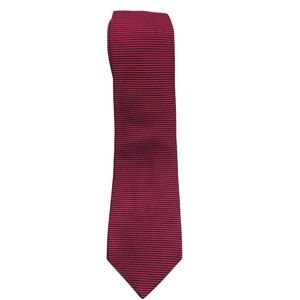 BARNEYS NEW YORK Red & Navy Striped Tie Silk